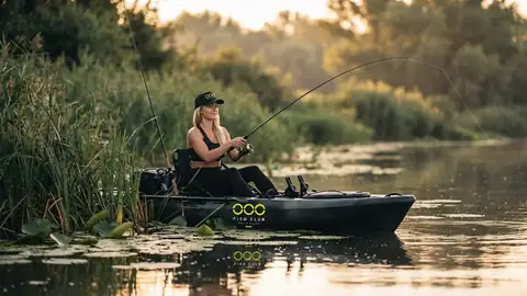 Member fishing from a kayak
